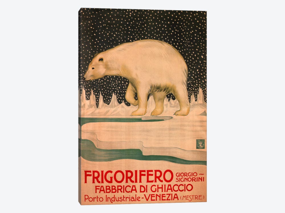 Giorgio Signorini Refrigerator Ice Factory, Venice Vintage Advertisement by Unknown Artist 1-piece Canvas Art Print
