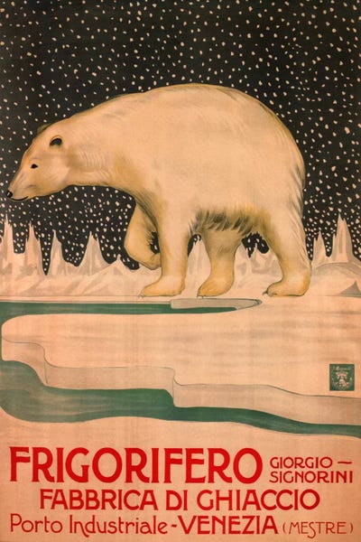Giorgio Signorini Refrigerator Ice Factory, Venice Vintage Advertisement