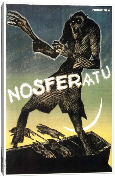 Nosferatu (Movie) Advertising Vintage Poster Canvas Art Print - Vampire Art