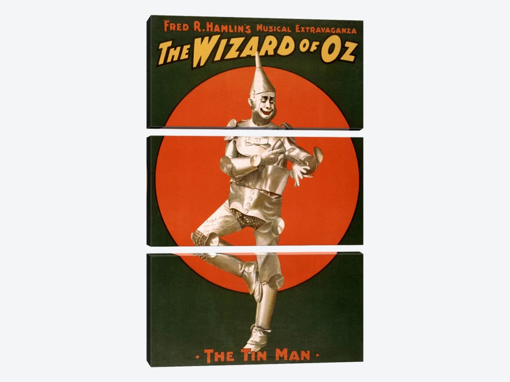 The Wizard of Oz (The Tin Man) Advertising Vintage Poster by Unknown Artist 3-piece Canvas Wall Art