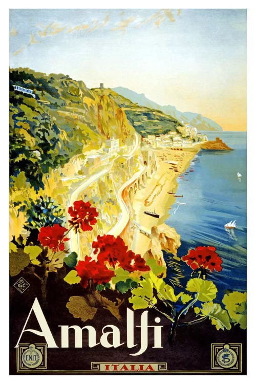 Amalfi Advertising Vintage Poster