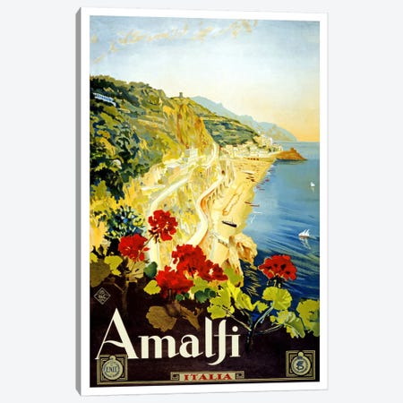 Amalfi Advertising Vintage Poster Canvas Print #5241} by Unknown Artist Canvas Art Print