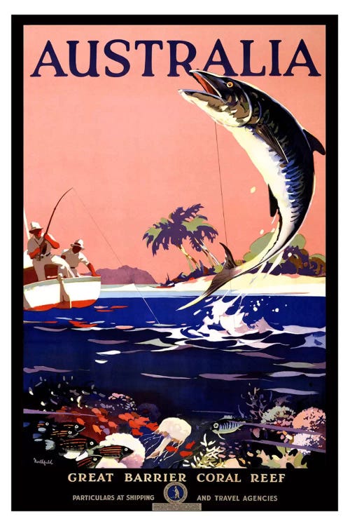 Australia (Great Barrier Coral Reef) Advertising Vintage Poster