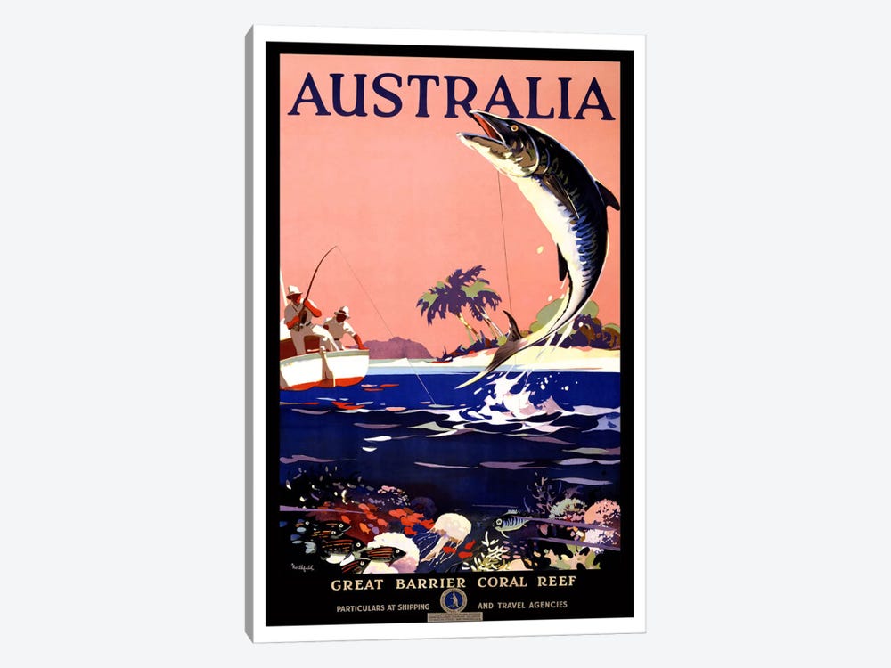 Australia (Great Barrier Coral Reef) Advertising Vintage Poster by Unknown Artist 1-piece Art Print
