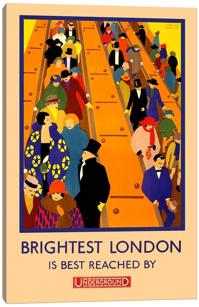 Brightest London is Best Reached Canvas Art Print - Vintage Travel Posters