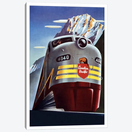 Canadian Pacific (Railway Train) Advertising Vintage Poster Canvas Print #5247} by Unknown Artist Canvas Wall Art