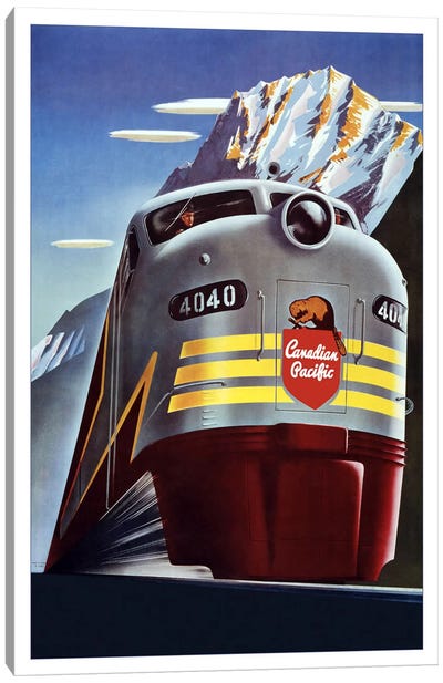 Canadian Pacific (Railway Train) Advertising Vintage Poster Canvas Art Print - Railroad Art