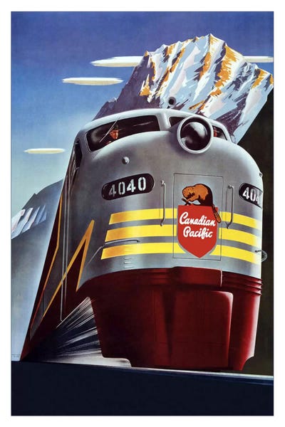 Railroads: Canadian Pacific (Railway Train) Advertising Vintage Poster by Unknown Artist