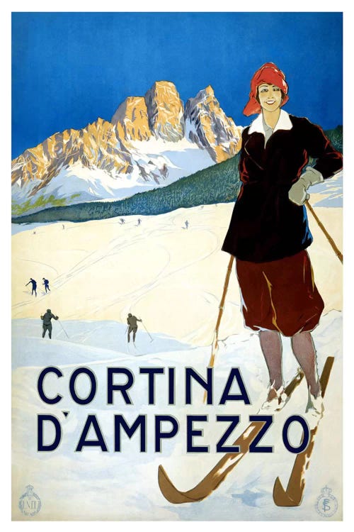 Cortina D'Ampezzo Advertising Vintage Poster