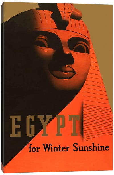 Egypt for Winter Sunshine Advertising Vintage Poster Canvas Art Print - Great Sphinx of Giza