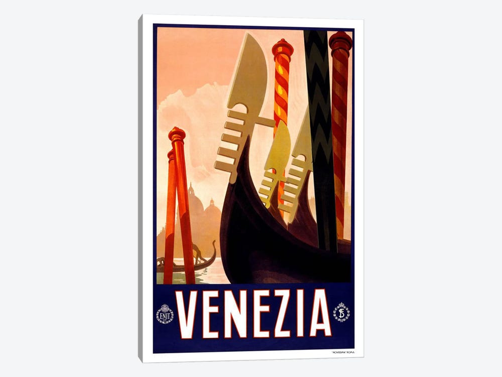 Venezia Advertising Vintage Poster by Unknown Artist 1-piece Canvas Artwork