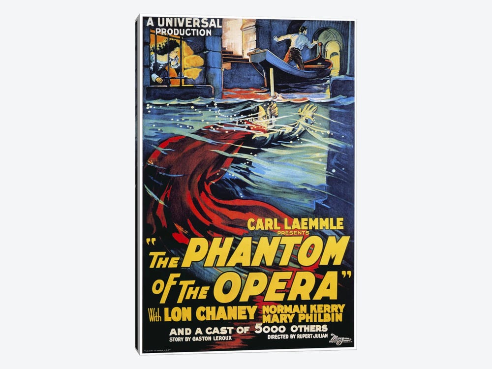 The Phantom of The Opera Advertising Vintage Poster by Unknown Artist 1-piece Canvas Art Print