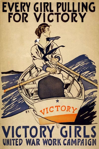 Every Girl Pulling for Victory (Victory Girls) Advertising Vintage Poster by Unknown Artist canvas print
