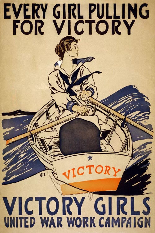 Every Girl Pulling for Victory (Victory Girls) Advertising Vintage Poster