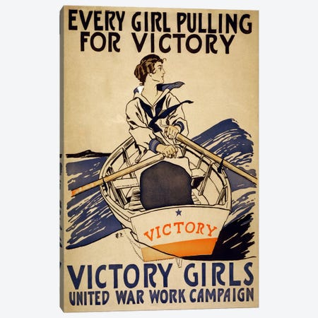 Every Girl Pulling for Victory (Victory Girls) Advertising Vintage Poster Canvas Print #5262} by Unknown Artist Canvas Print