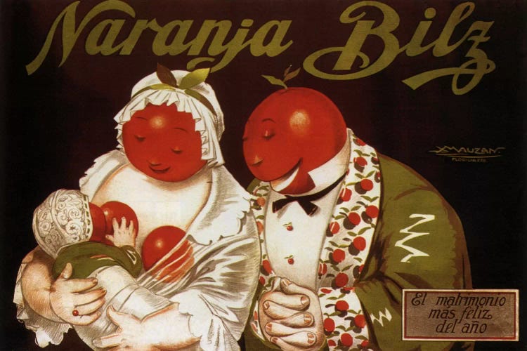 Naranja Bilz Advertising Vintage Poster