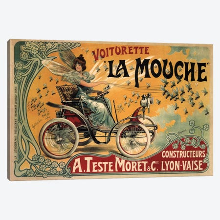 Voiturette La Mouche Advertising Vintage Poster Canvas Print #5275} by Unknown Artist Canvas Art Print