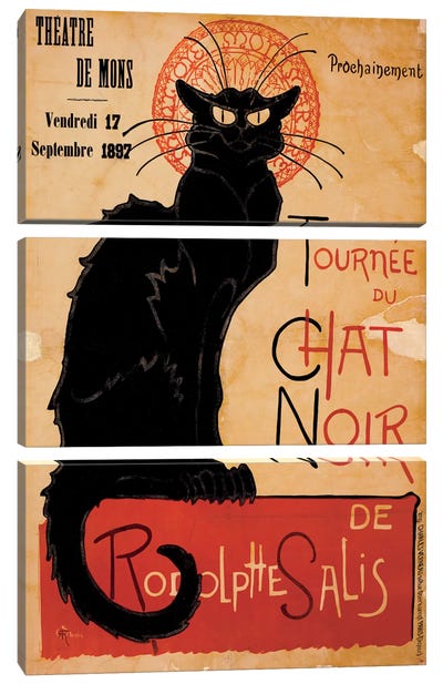 Tournee du Chat Noir Advertising Vintage Poster Canvas Art Print - 3-Piece Vintage Art