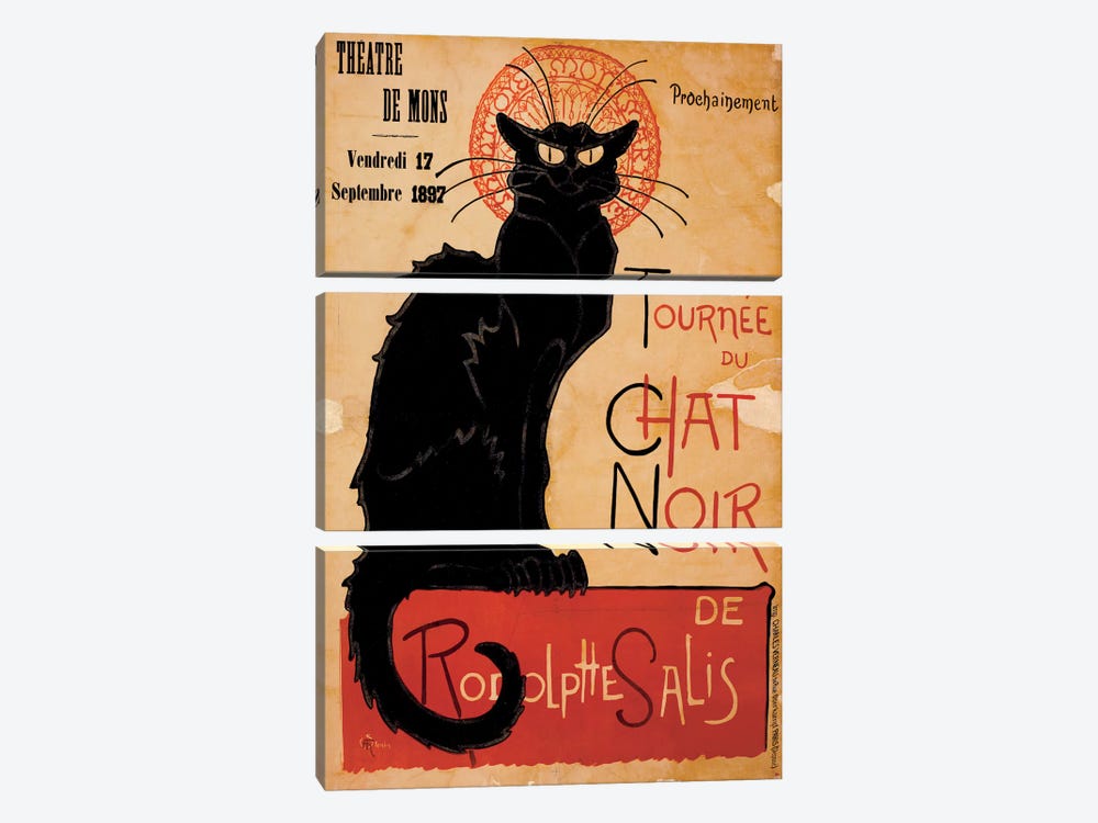 Tournee du Chat Noir Advertising Vintage Poster by Unknown Artist 3-piece Canvas Print