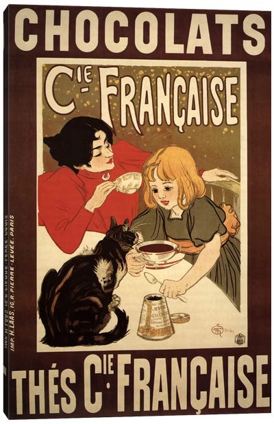 Chocolats Cie Francaise Advertising Vintage Poster Canvas Art Print - Food & Drink Posters
