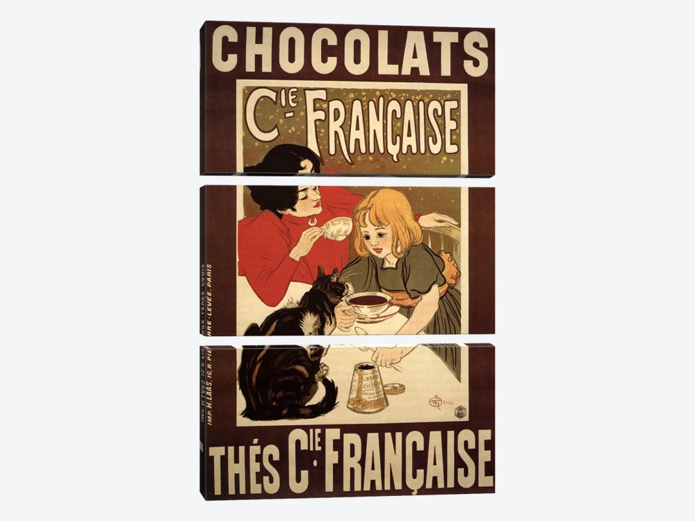 Chocolats Cie Francaise Advertising Vintage Poster by Unknown Artist 3-piece Canvas Art