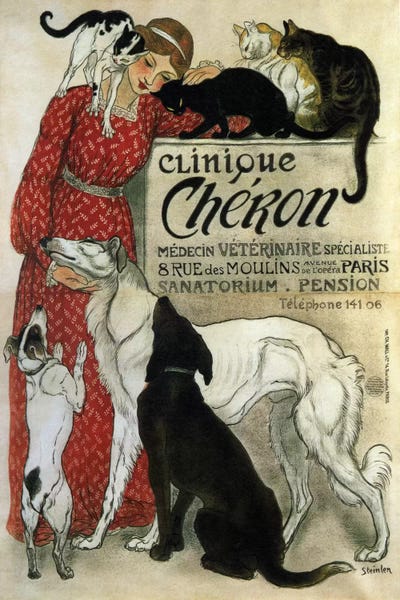 Orange Cats: Clinique Cheron Advertising Vintage Poster by Unknown Artist