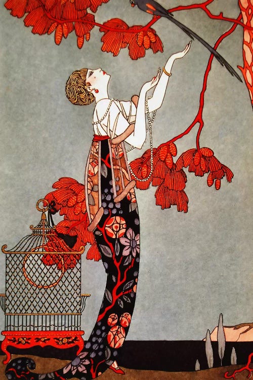 1914 Oriental Red by George Barbier wall art