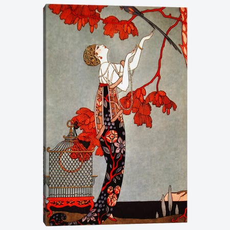 1914 Oriental Red Canvas Print #5377} by George Barbier Canvas Artwork