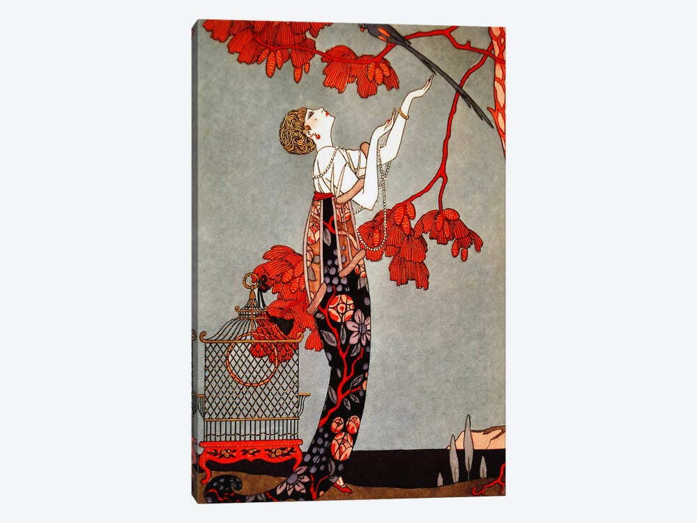 1914 Oriental Red by George Barbier 1-piece Canvas Artwork