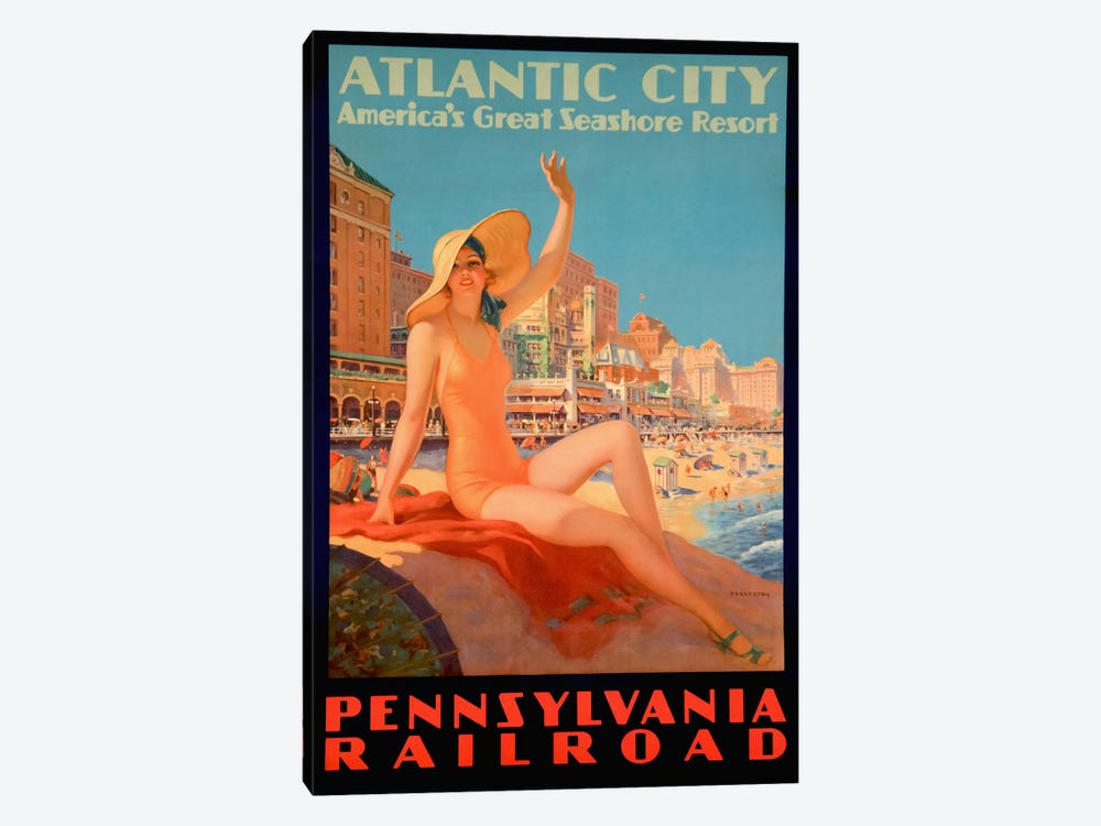Atlantic City Bathing Pa Line by Vintage Apple Collection 1-piece Art Print