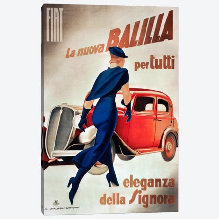 Fiat Balilla Vintage Automobile Advertisement Canvas Print #5381} by Vintage Apple Collection Canvas Artwork