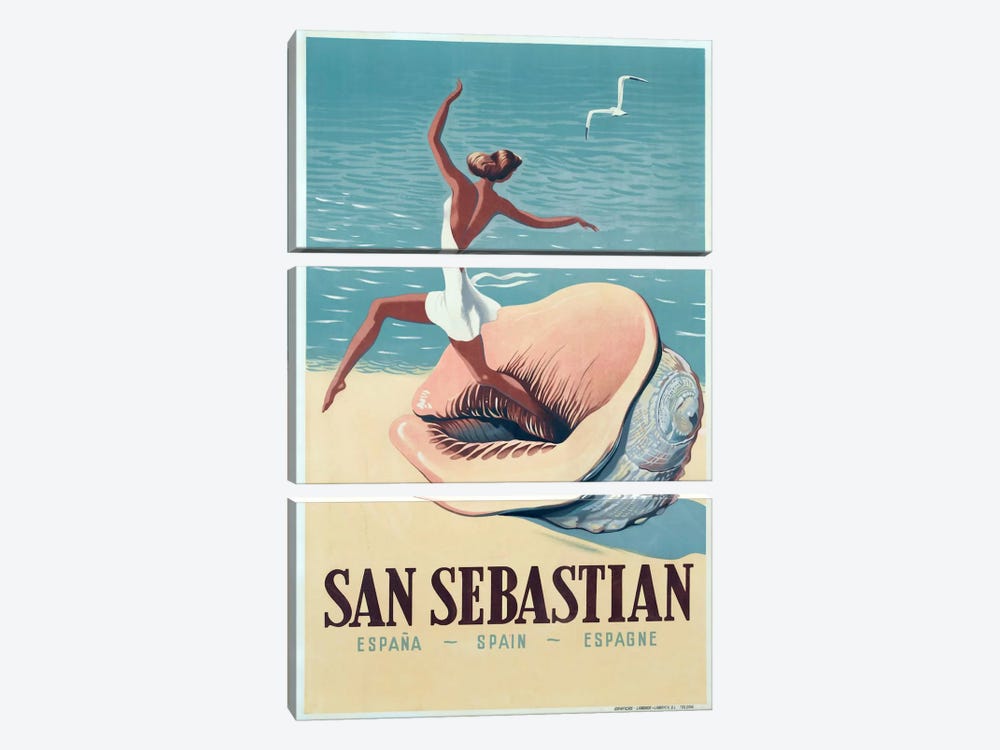 San Sebastian by Vintage Apple Collection 3-piece Canvas Art Print
