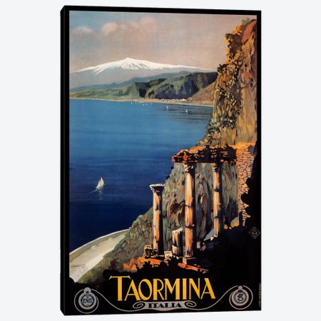 Taormina Canvas Print #5385} by Vintage Apple Collection Canvas Art Print