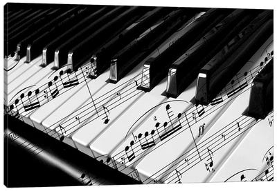 Piano Canvas Art Print - Black & White Photography