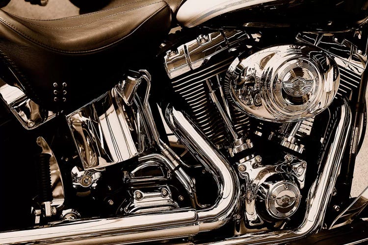 Harley Motorcycle by Unknown Artist wall art