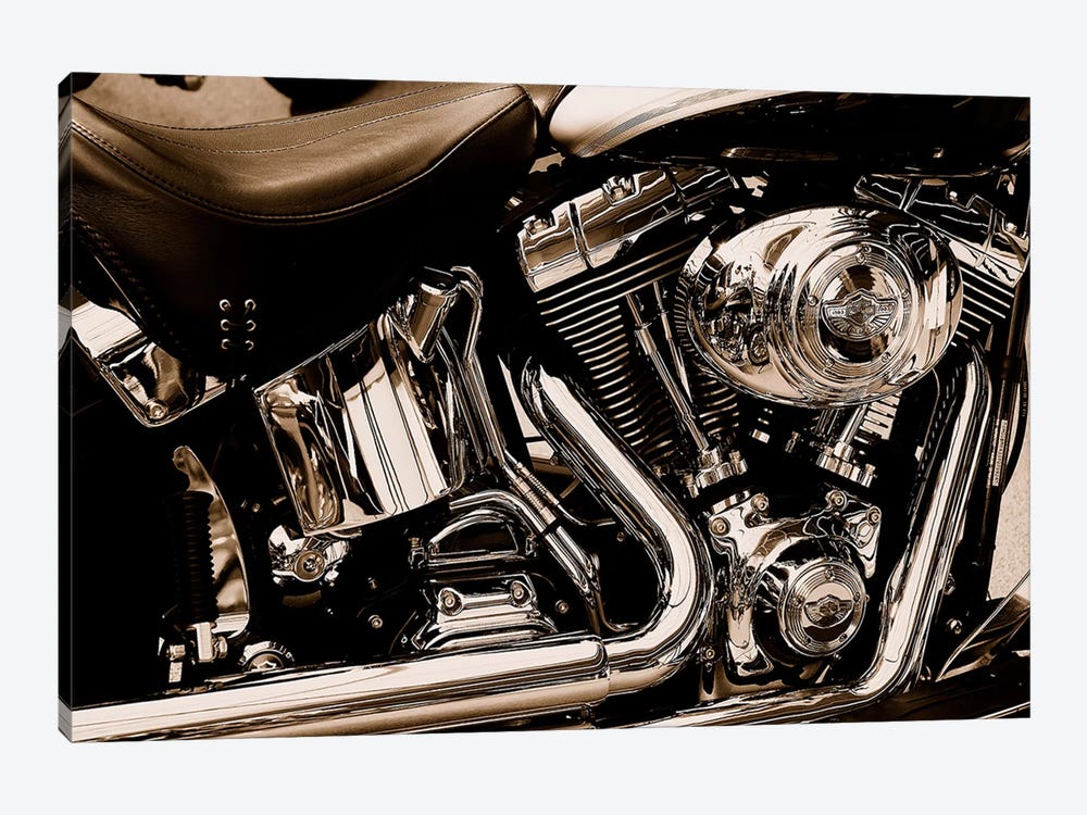 Harley Motorcycle by Unknown Artist 1-piece Canvas Artwork