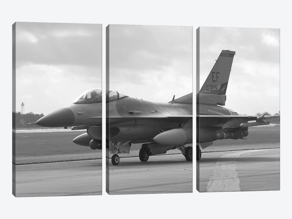 F-16 Fighter Plane 3-piece Canvas Art Print