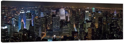 New York Panoramic Skyline Cityscape Canvas Art Print - Panoramic Cityscapes