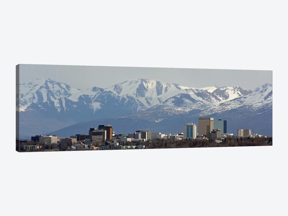 Anchorage Panoramic Skyline Cityscape by Unknown Artist 1-piece Canvas Wall Art
