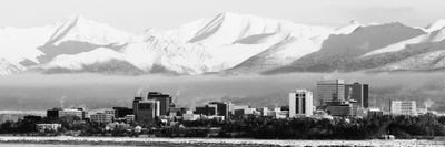 Black & White II Anchorage Panoramic Skyline Cityscape by Unknown Artist multi panel art