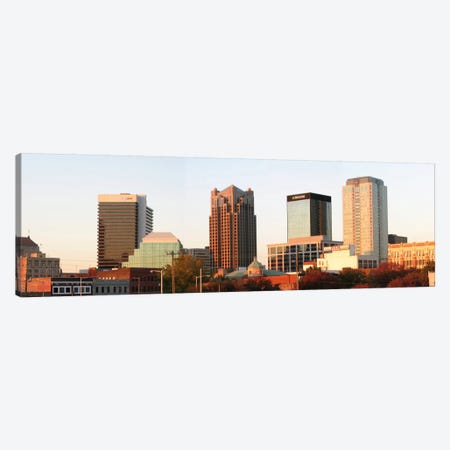 Birmingham Panoramic Skyline Cityscape (Evening) Canvas Print #6005} by Unknown Artist Canvas Wall Art