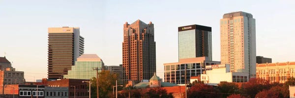 Birmingham, Alabama: Birmingham Evening Panoramic Skyline Cityscape by Unknown Artist