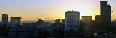 Birmingham Sunset Panoramic Skyline Cityscape by Unknown Artist canvas print