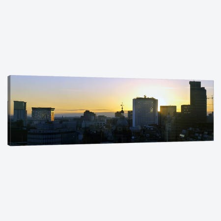 Birmingham Panoramic Skyline Cityscape (Sunset) Canvas Print #6006} by Unknown Artist Canvas Artwork