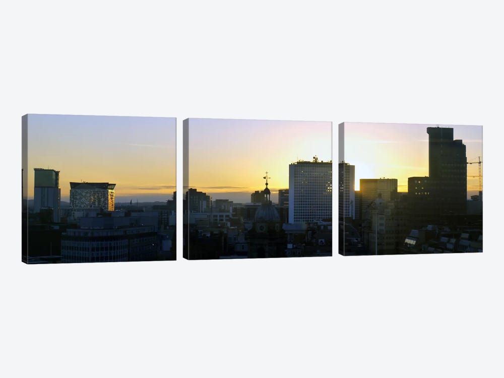 Birmingham Panoramic Skyline Cityscape (Sunset) 3-piece Canvas Artwork