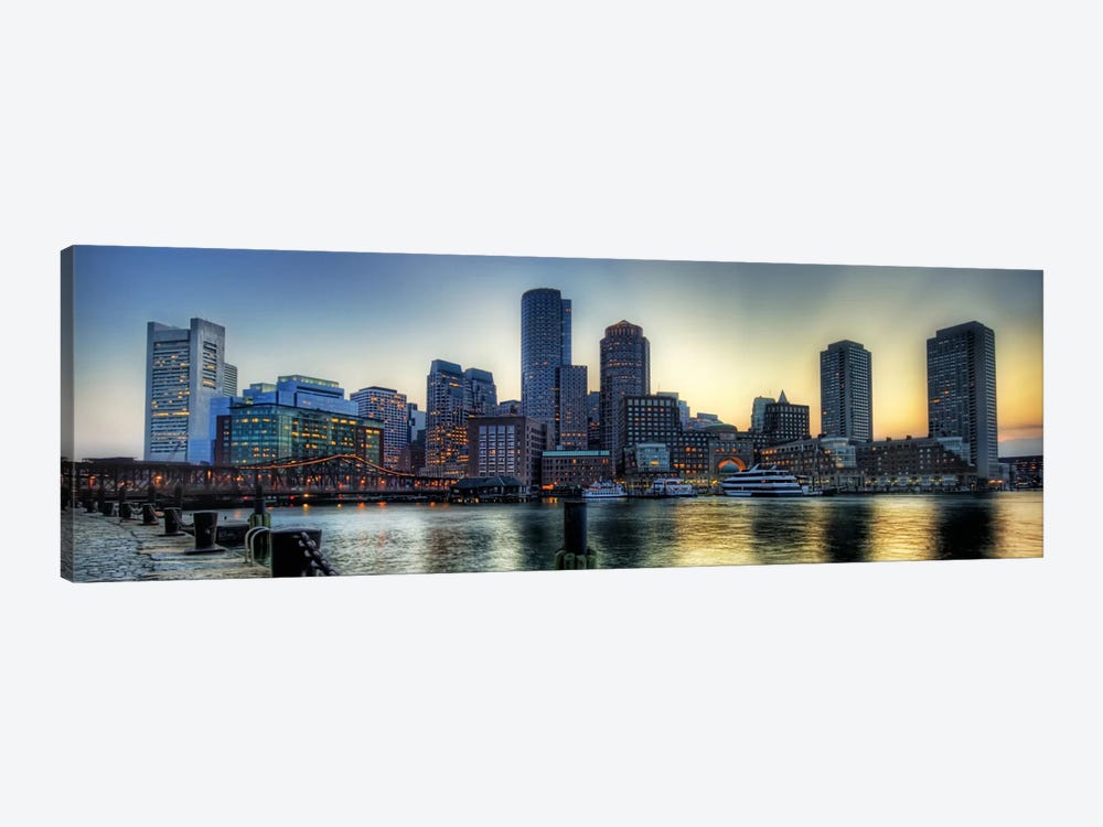 Boston Panoramic Skyline Cityscape by Unknown Artist 1-piece Canvas Art Print