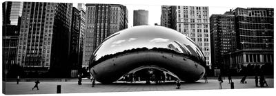 Chicago Panoramic Skyline Cityscape (Bean) Canvas Art Print - Famous Monuments & Sculptures