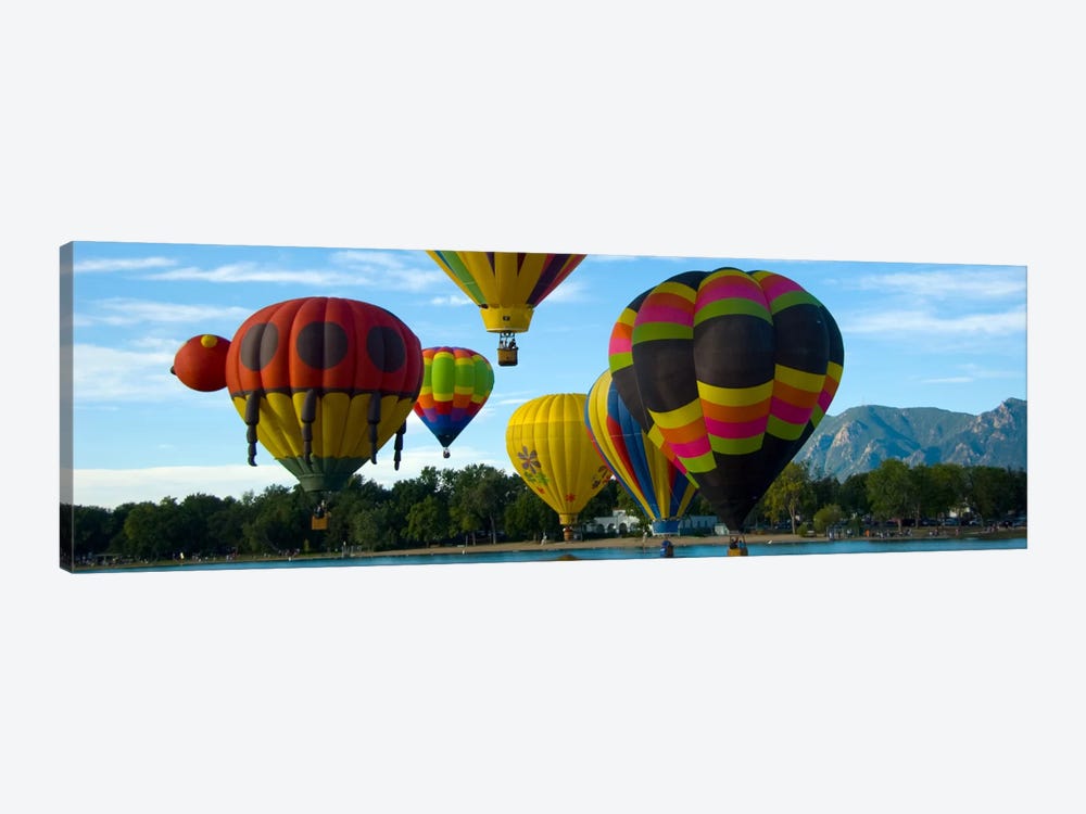 Colorado Springs Panoramic Skyline Cityscape (Air Baloon Competiton) by Unknown Artist 1-piece Canvas Art