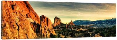 Colorado Springs Panoramic Skyline Cityscape Canvas Art Print - Mountains Scenic Photography