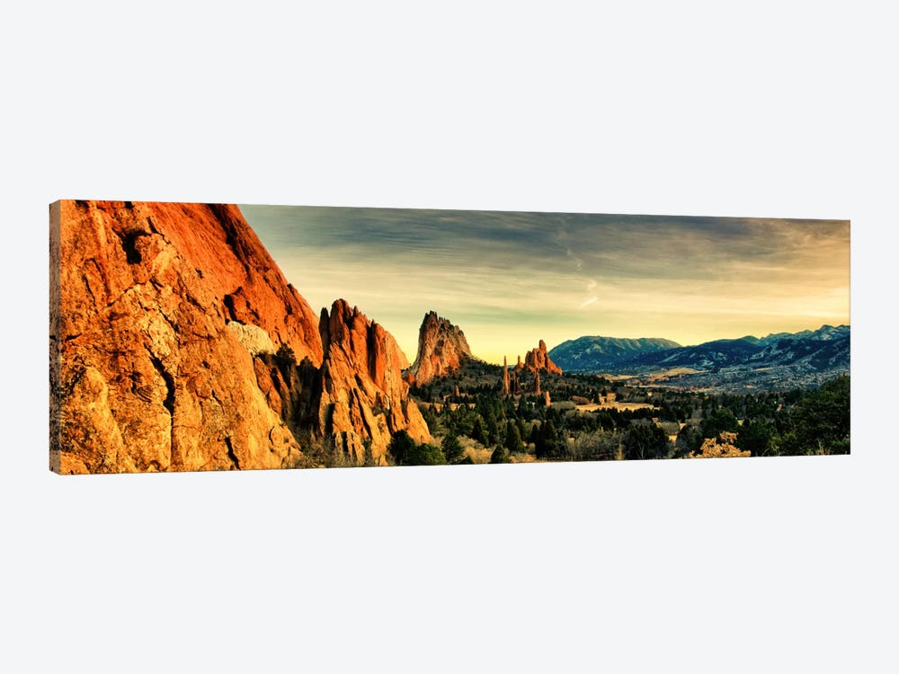 Colorado Springs Panoramic Skyline Cityscape 1-piece Canvas Print